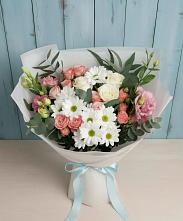 Букет цветов из:  Розы, Лизиантусы и Хризантемы в Клишино