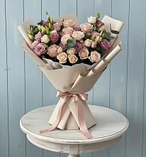 Букет цветов из:  Розы и Лизиантусы в Клишино