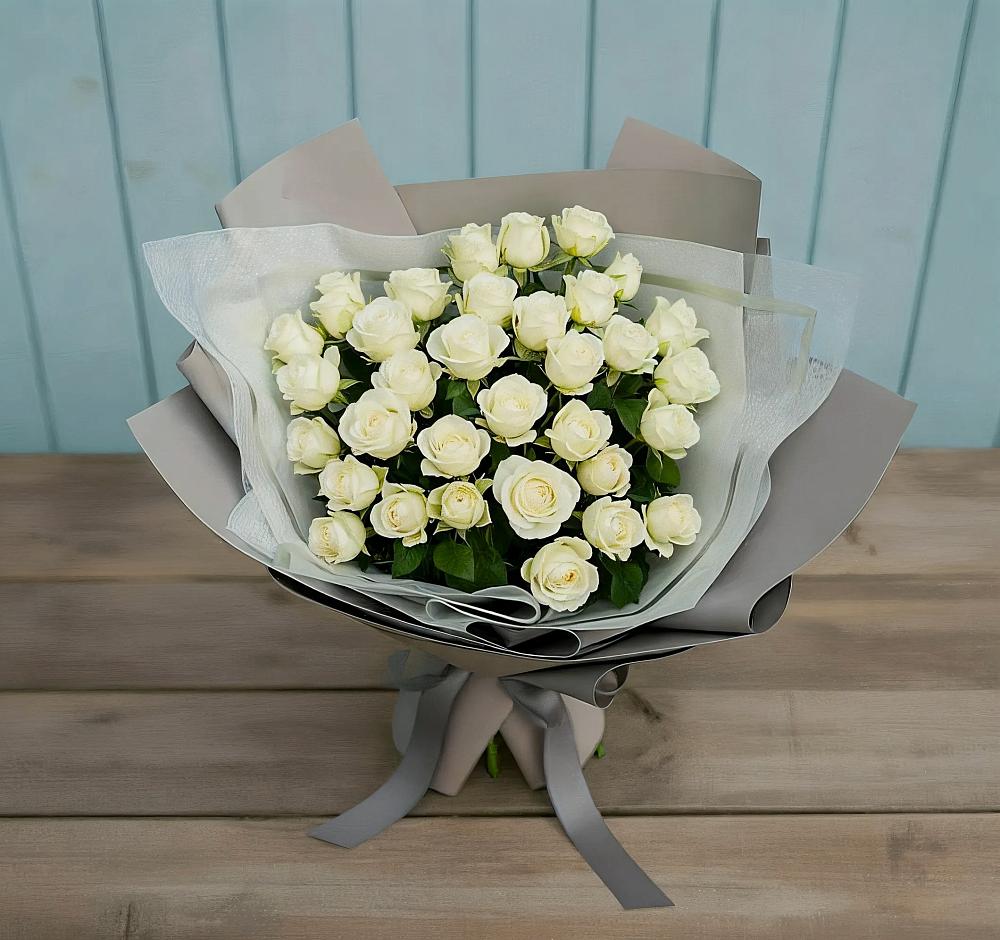 Букет Белоснежная нежность в Клишино