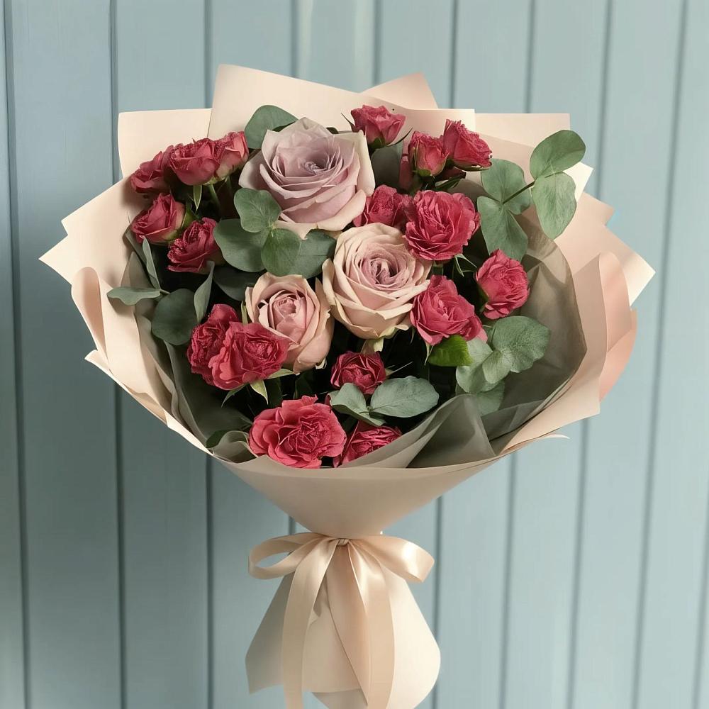 Букет цветов из: Гвоздики и Розы в Клишино