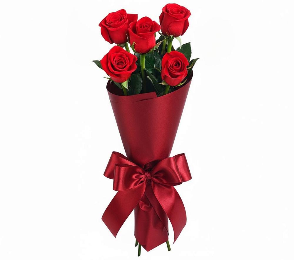 Букет 5 Красных роз Эдлесс Лав в Клишино