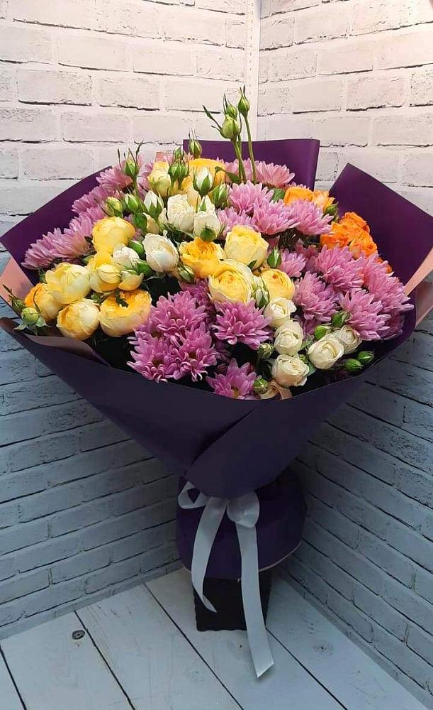 Букет цветов из: Хризантемы и Розы в Клишино