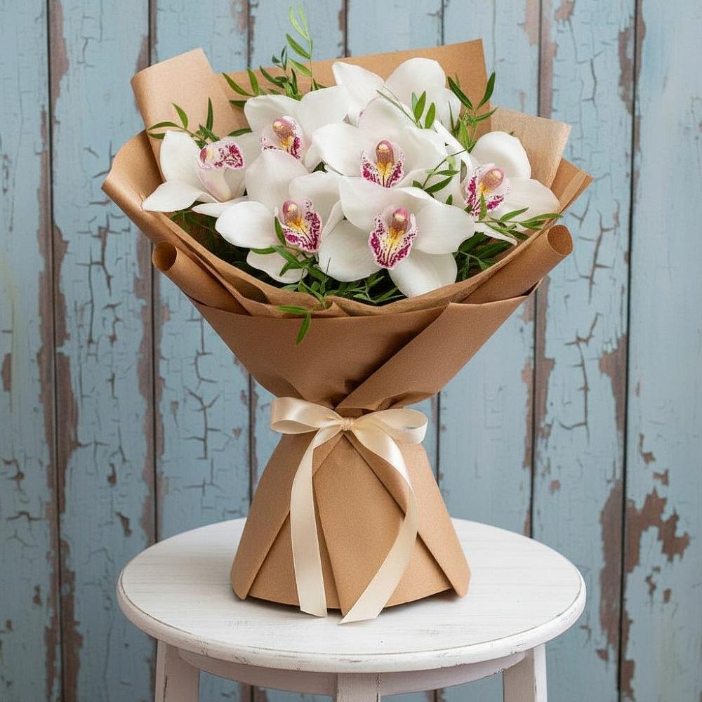 Букет цветов из: Орхидеи и Розы в Клишино