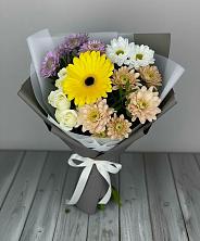 Букет цветов из:  Розы, Герберы и Хризантемы в Клишино