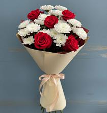 Букет цветов из:  Розы и Хризантемы в Клишино