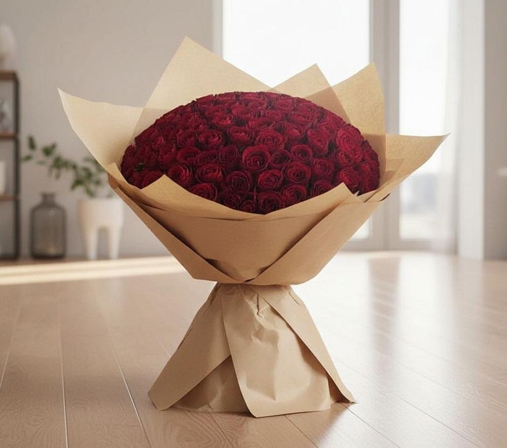 Букет 101 Красная роза в Клишино