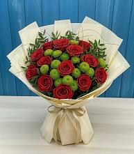 Букет цветов из:  Розы и Хризантемы в Клишино