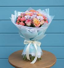 Букет цветов из:  Хризантемы и Розы в Клишино