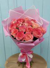 Букет 15 Розовых роз Равель в Клишино